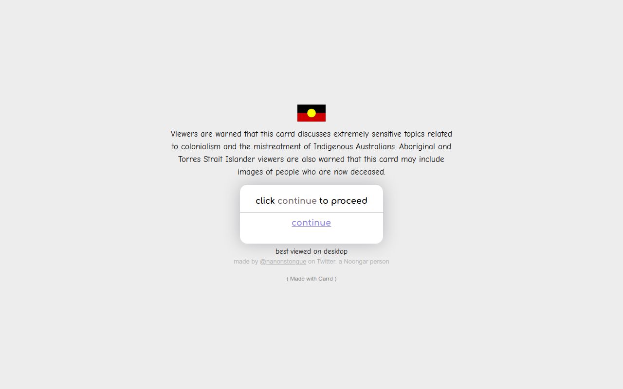 Carrd profile picture for @aboriginal